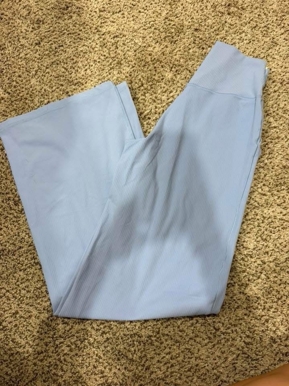 aerie Light Blue Ribbed Wide-Leg Pants